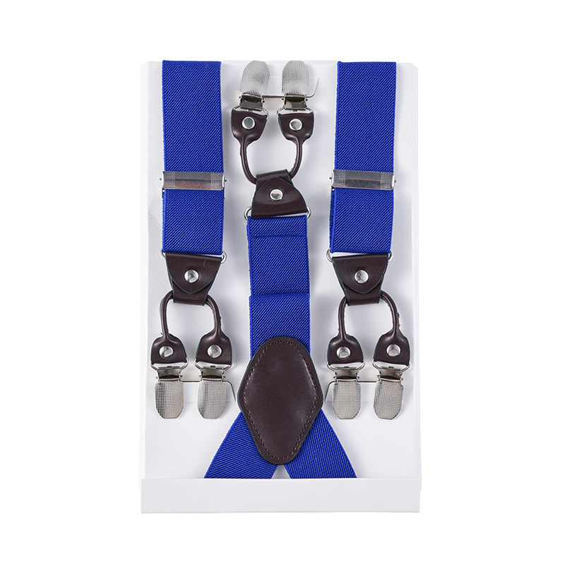 Sechs Clips Hosenträger aus echtem Leder