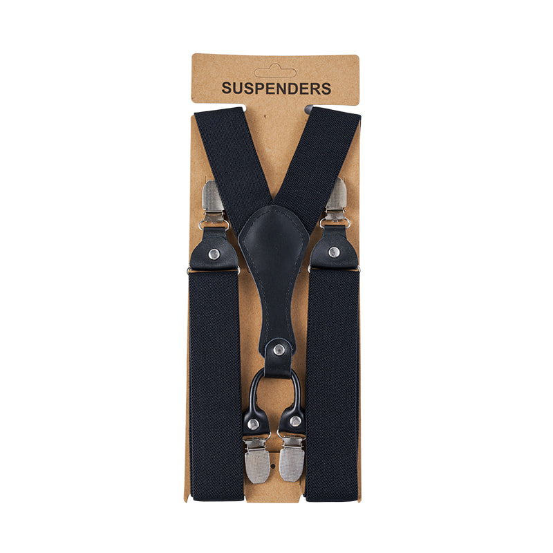 Hosenträger mit Lederkopf und vier Clips
