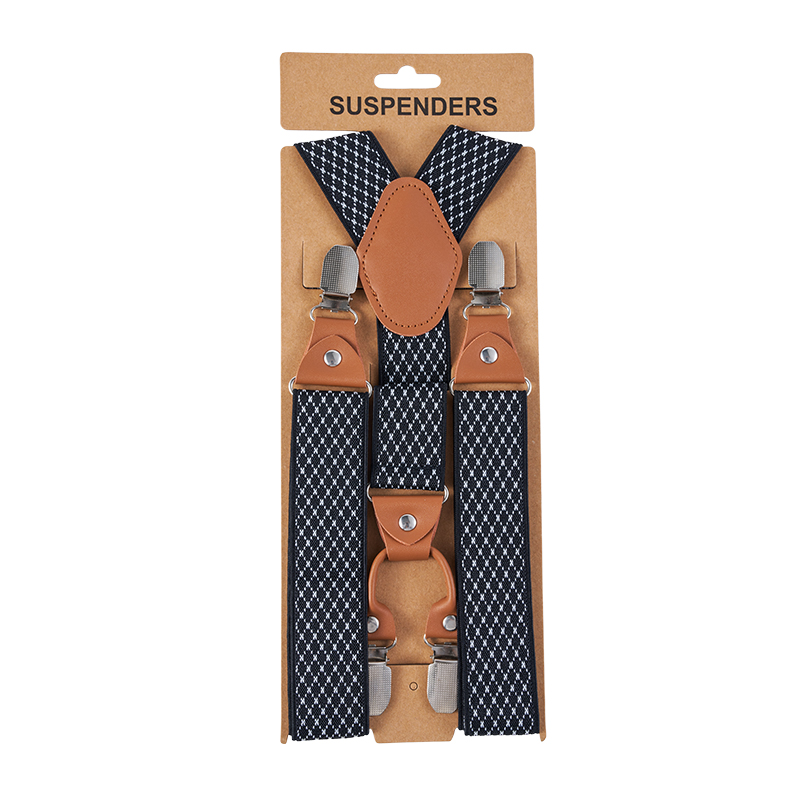 Vintage Muster Leder Kopf Hosenträger