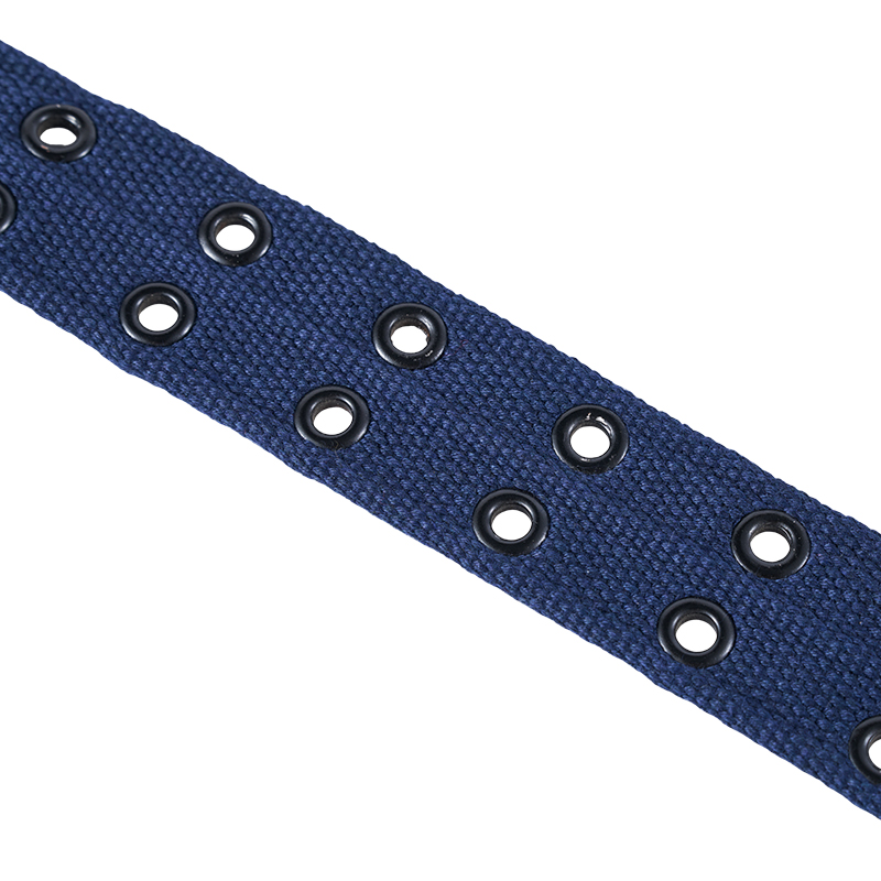 Marineblauer Canvas-Webgürtel mit doppelten Ösen