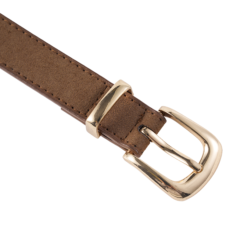 Damen-Gürtel aus PU-Leder mit einfacher Metallschnalle